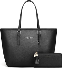 Jocose Moose Borsa Donna Tracolla Spalla Borse a mano Crossbody Clutch grande in pelle PU Pelle Progettista 2 Pezzi Tote (Nero. (B086KM9RC7)